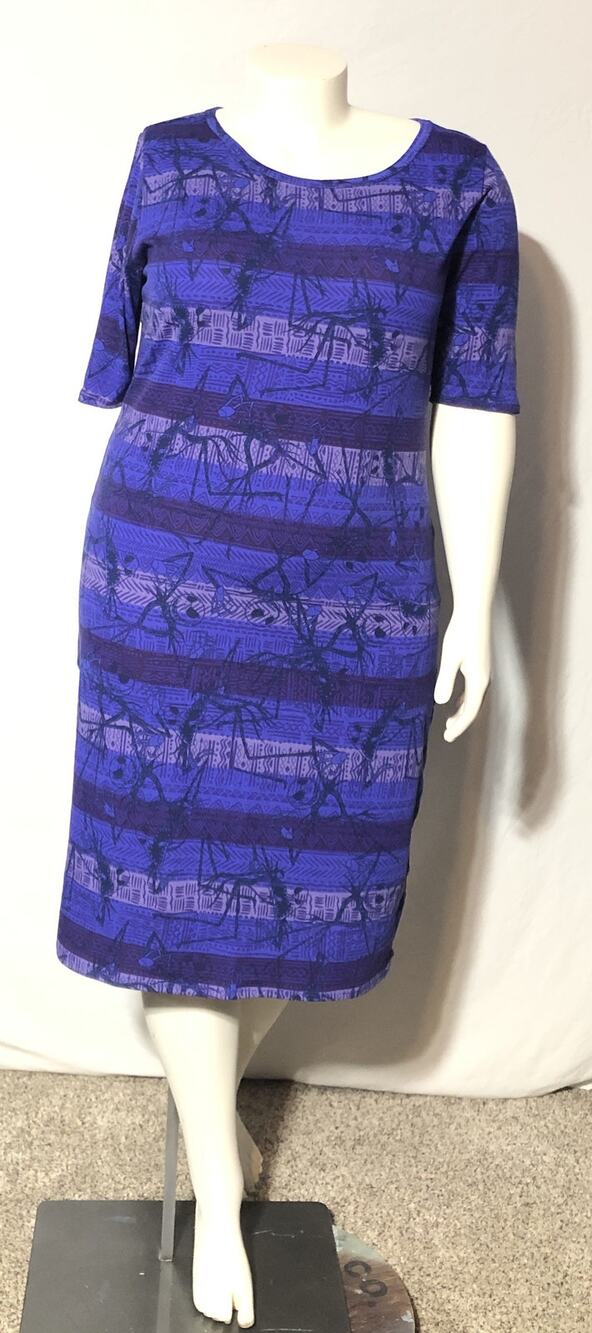 Lularoe Disney Julia Dress 3XL Purple Blue Jack Skellington Nightmare Christmas
